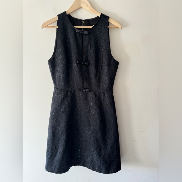 Erin Fetherston Agnes Bow Front Black Dress X Anthropologie - Picture 1 of 8